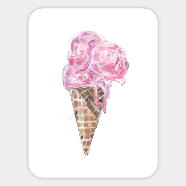 Creamy Strawberry Ice Cream Sticker by ZeichenbloQ